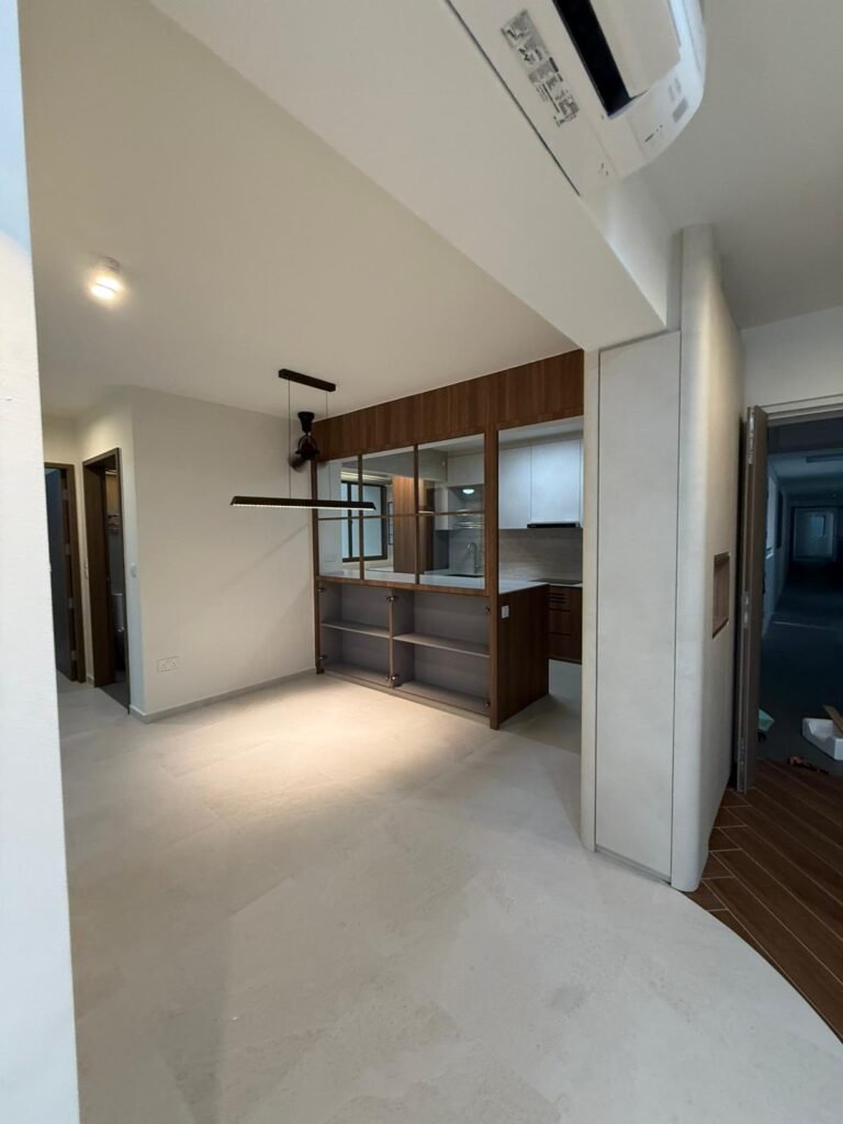 Renovated HDB flat with completed lighting and electrical installation in Singapore