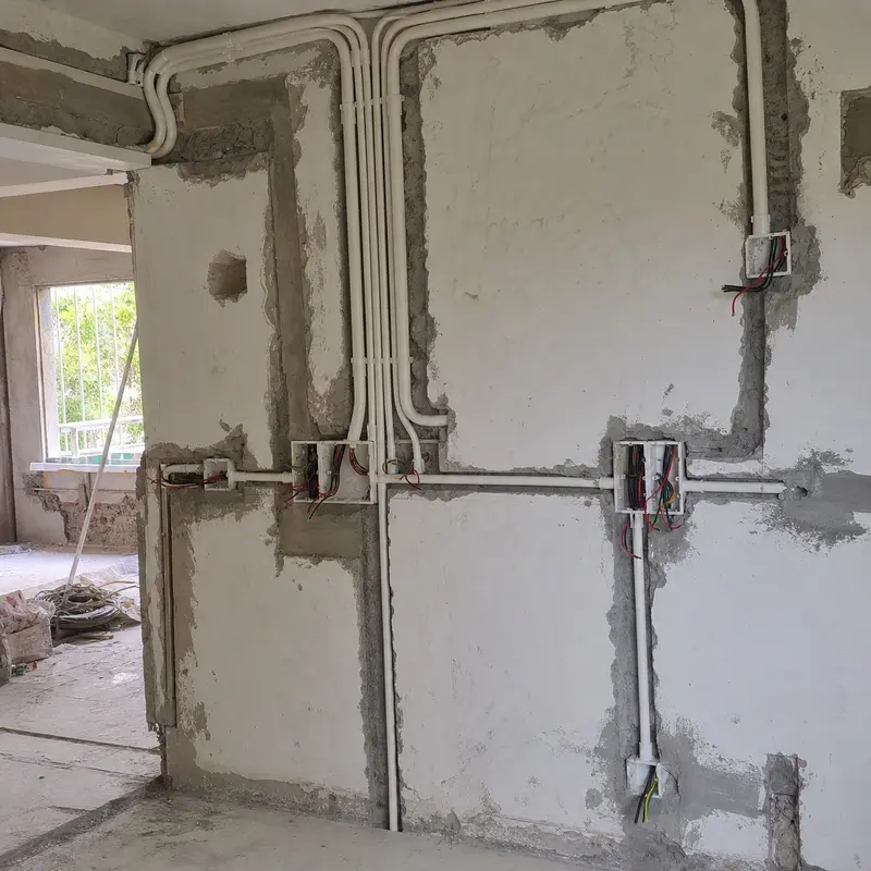 Full electrical rewiring Singapore in HDB flat with PVC conduits - HDB & Condo Experts