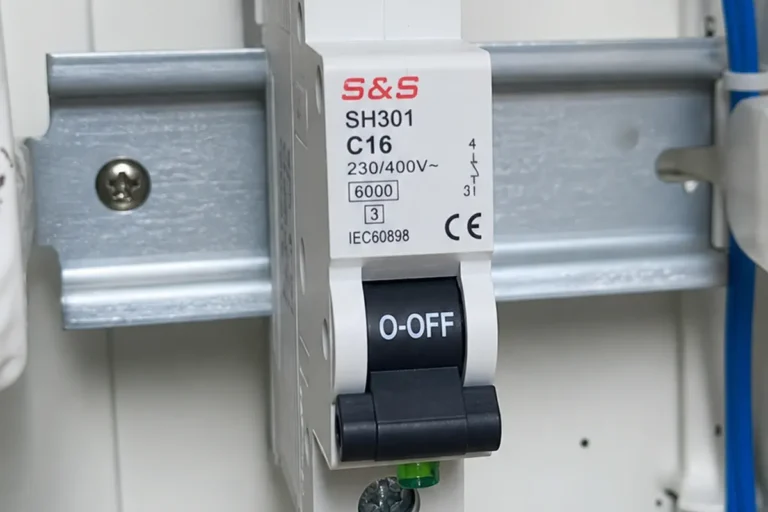 MCB miniature circuit breaker in a distribution board