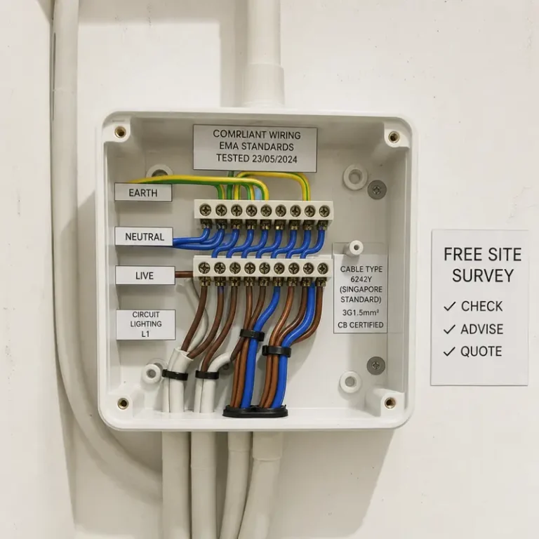 EMA standards electrical rewiring Singapore with proper certification and free site survey - HDB condo landed