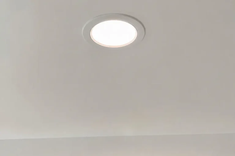 Recessed LED downlight installed in a false ceiling in a Singapore home