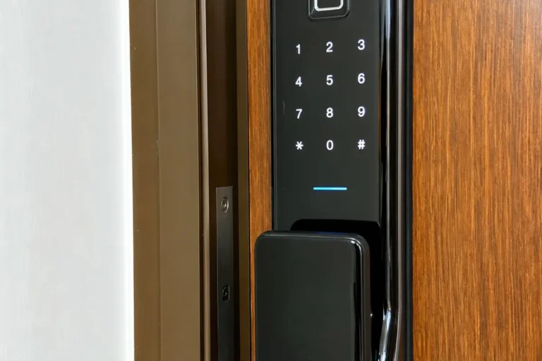 Digital smart door lock Singapore — smart home wiring for landed and HDB homes, fingerprint keypad, licensed electrician