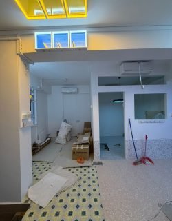 Renovated room with new lighting and air-con power point installed in Singapore